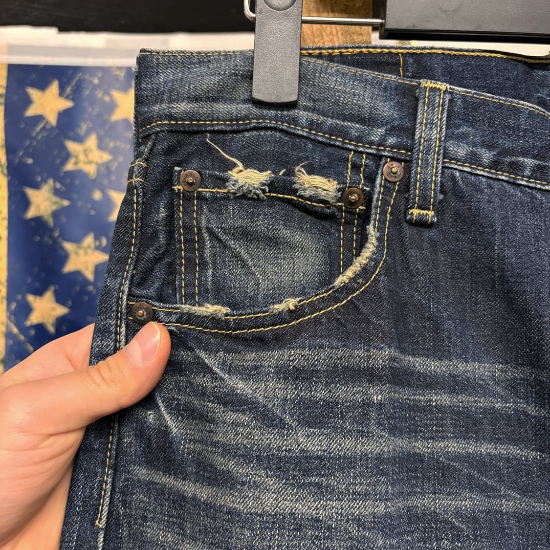 00s 리바이스 503 루즈핏 레더탭 디스트로이드 워싱 데님팬츠 N390 상품이미지6