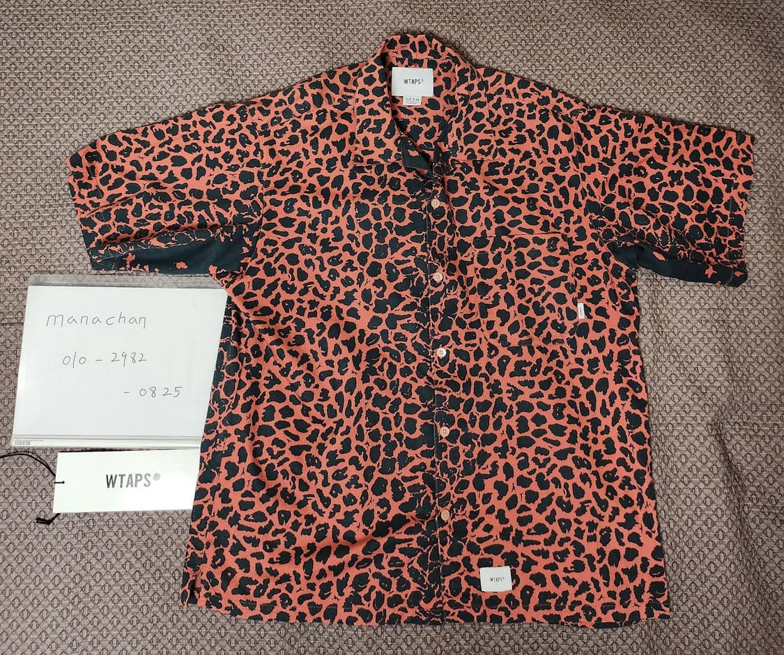 더블탭스WTAPS/레오파드 프린트 버건디 셔츠/4size(XL) 상품이미지1