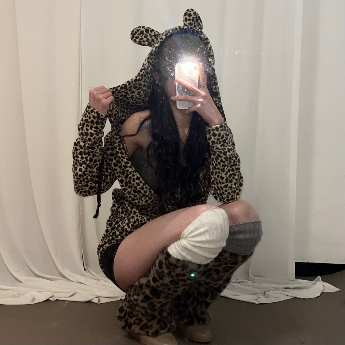 레오파드 베어 후드집업 상품이미지4