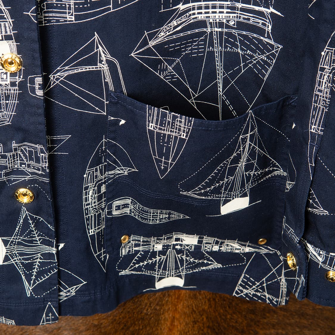 [M] 00s 로렌 USRL 마린 서플라이 디비젼 블루프린트 커버올  상품이미지5