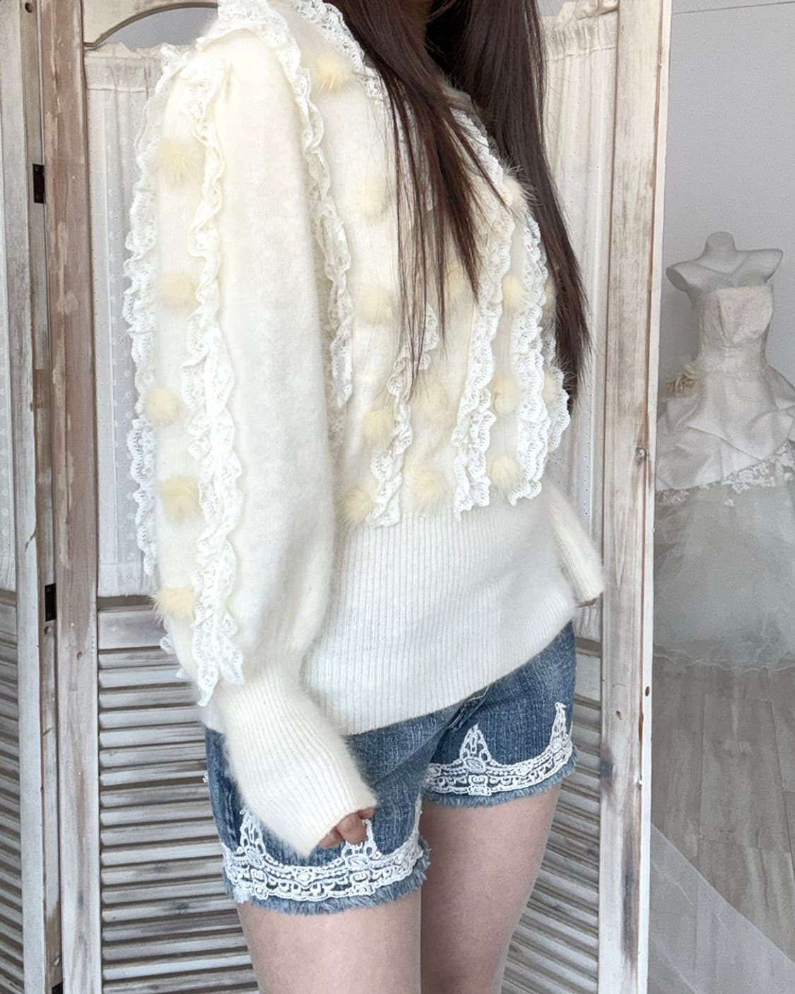 Fairy lace point short denim pants  상품이미지5