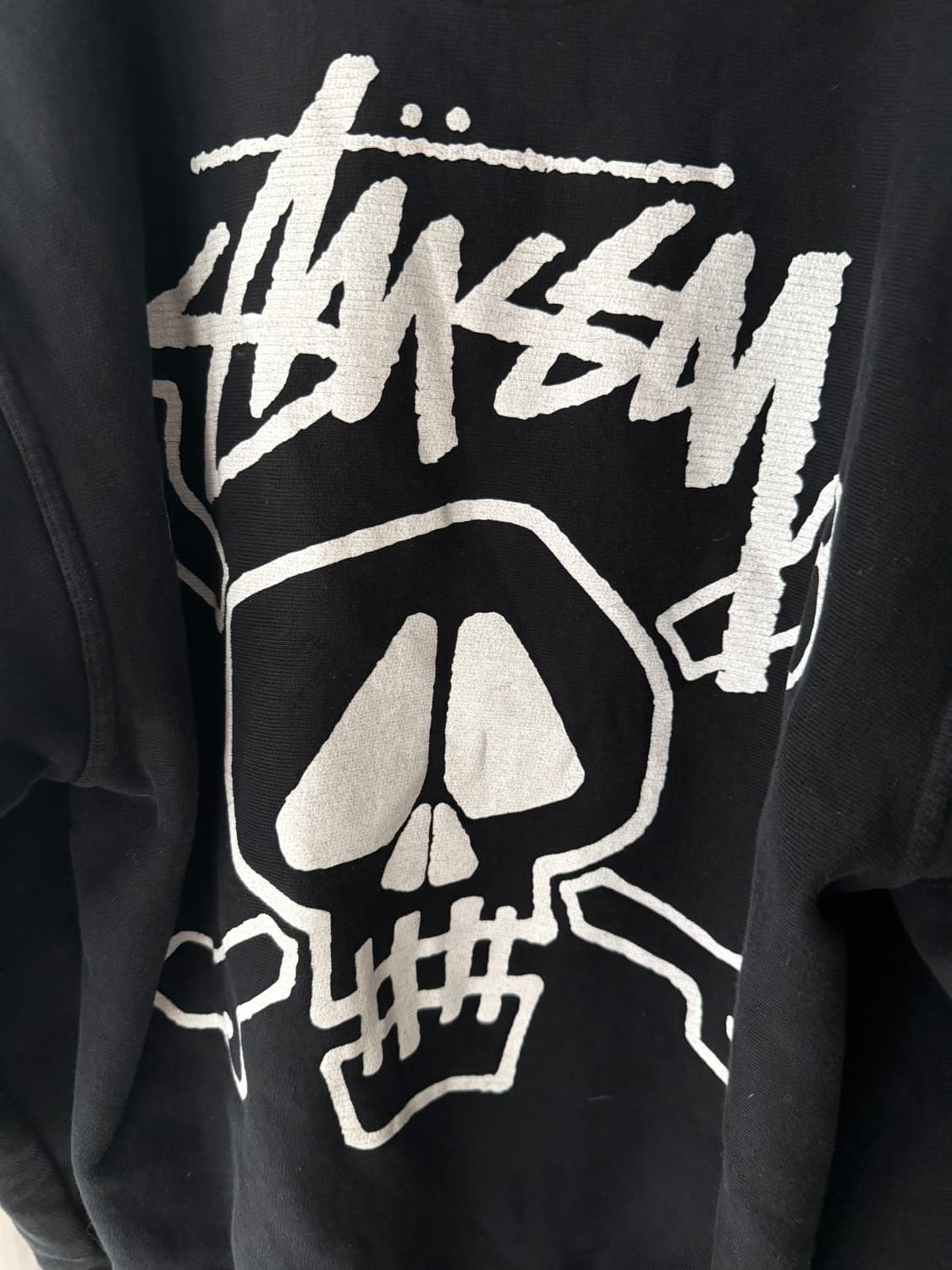 스투시 스컬& 본즈 피그먼트 다이아 후드 블랙 상품이미지4