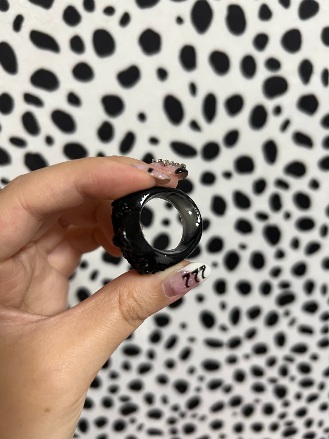 갸루 펑크 빈티지 해골 큐빅 반지 상품이미지5