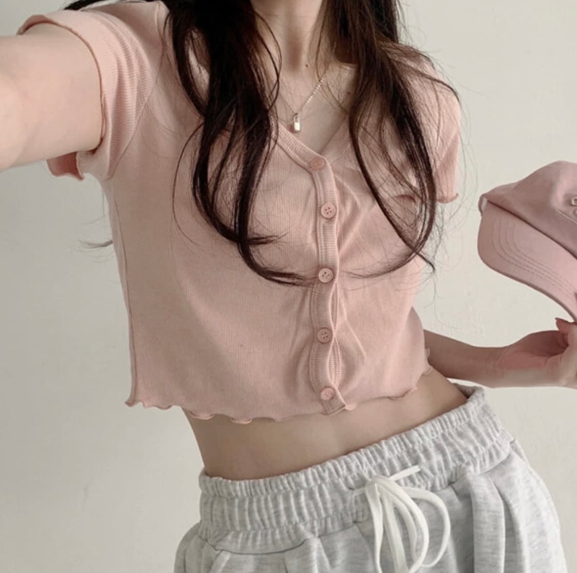 프릴 반팔 가디건 상품이미지1
