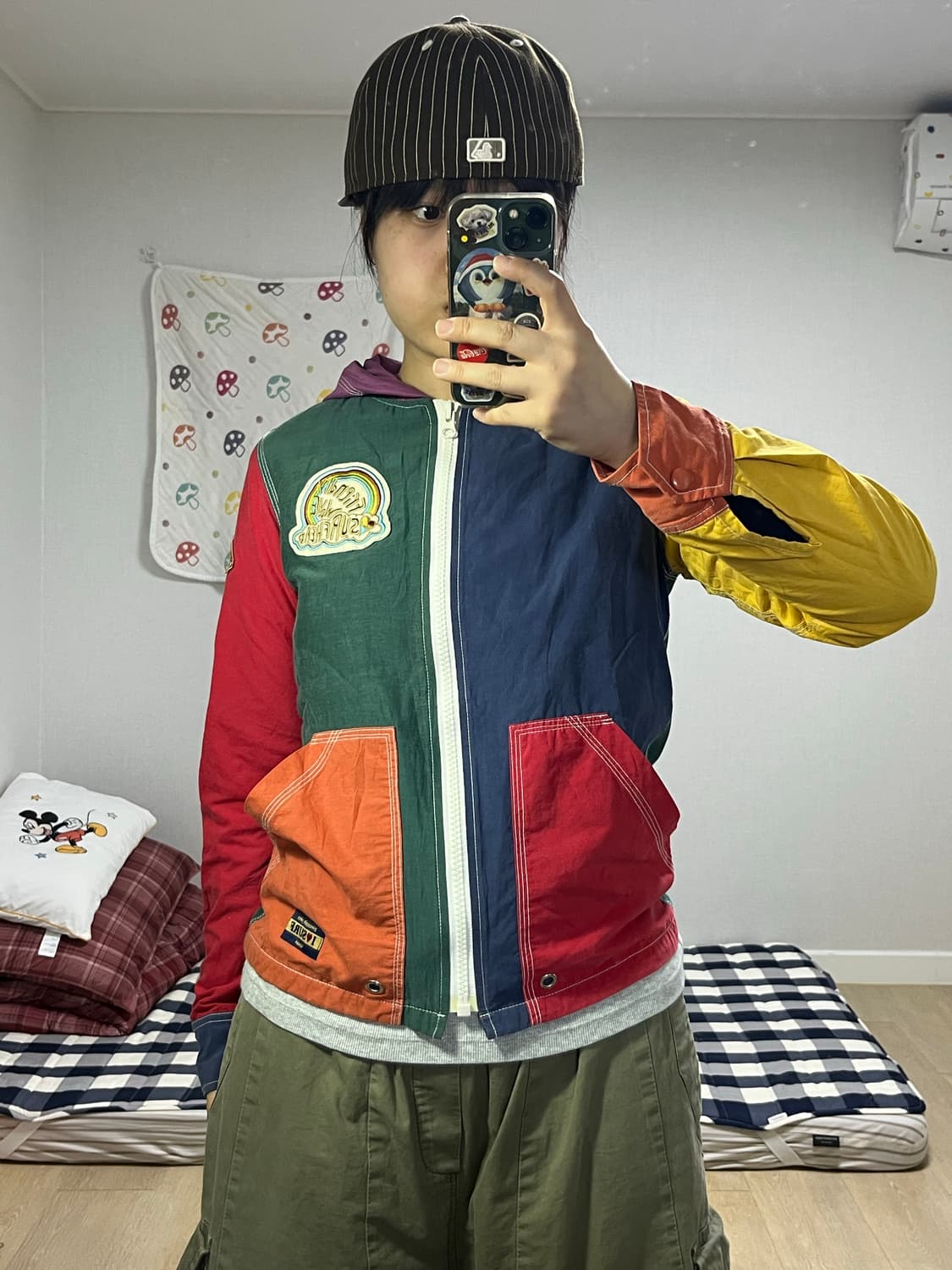 컬러블록 후드 자켓 상품이미지2