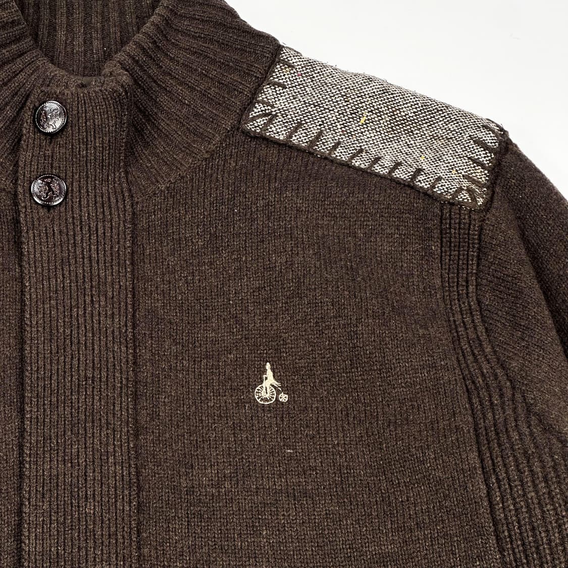 빈폴 클래식 브라운 엘보우패치 니트 집업 (L) 상품이미지3
