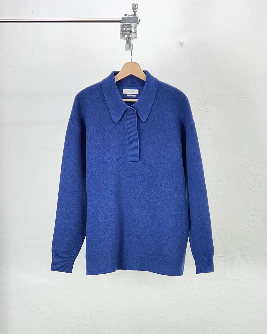 이자벨마랑 에뚜왈 딥 블루 하프 버튼 카라 폴로 울 니트 스웨터 셔츠 상품이미지1