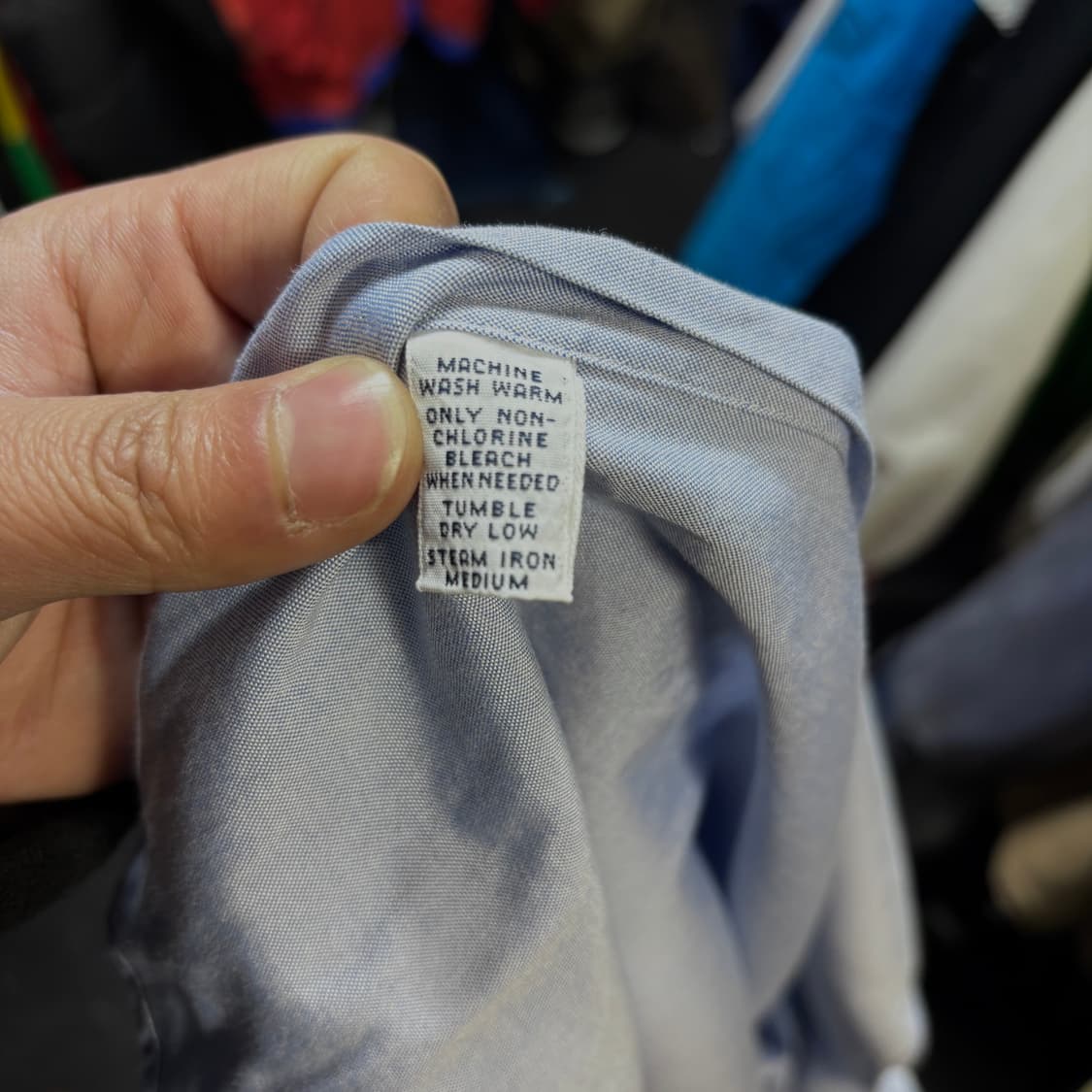 폴로 단색 솔리드 블루 셔츠 34/35 상품이미지6