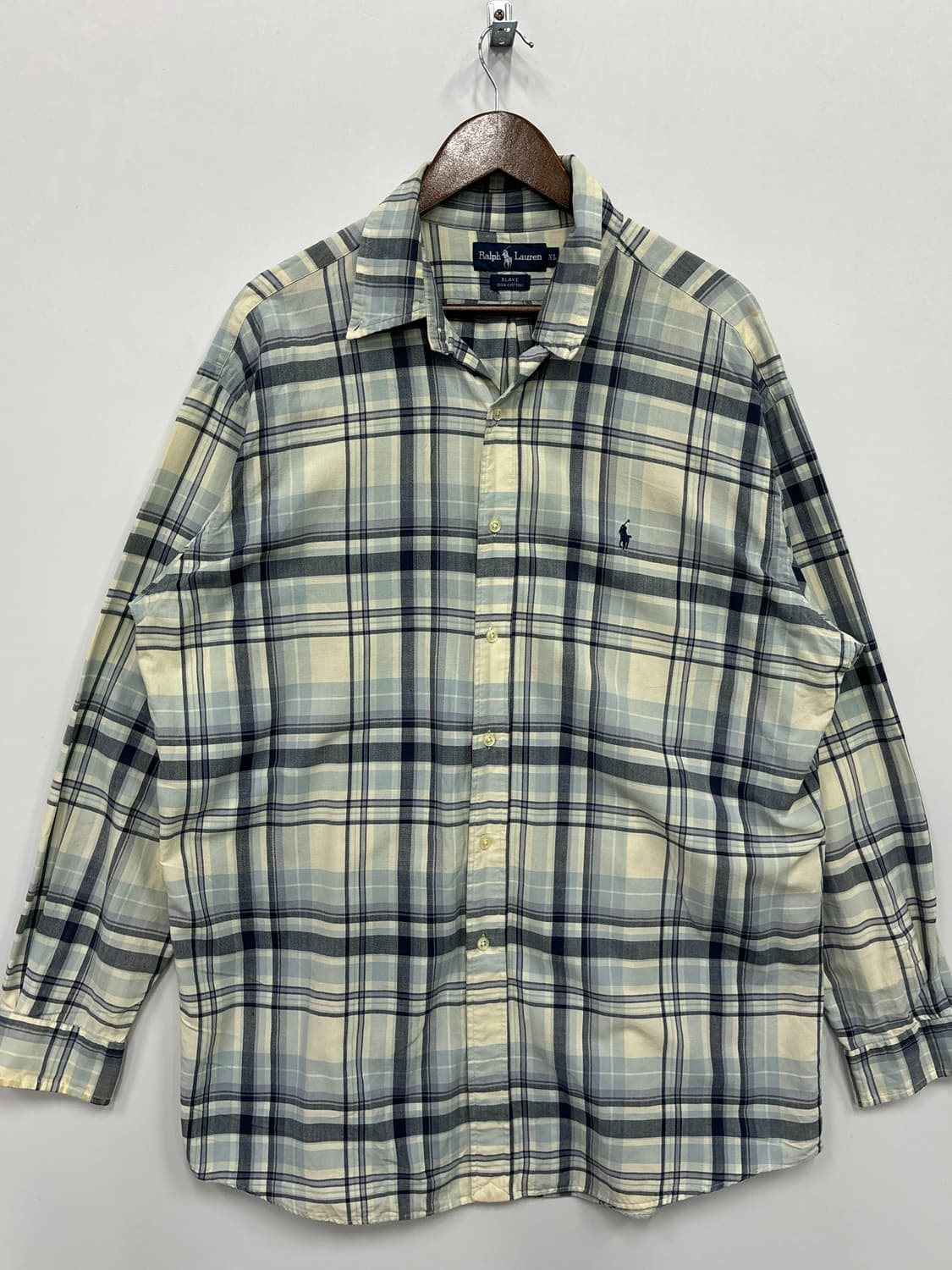 폴로 랄프로렌 네이비 체크 셔츠 상품이미지1