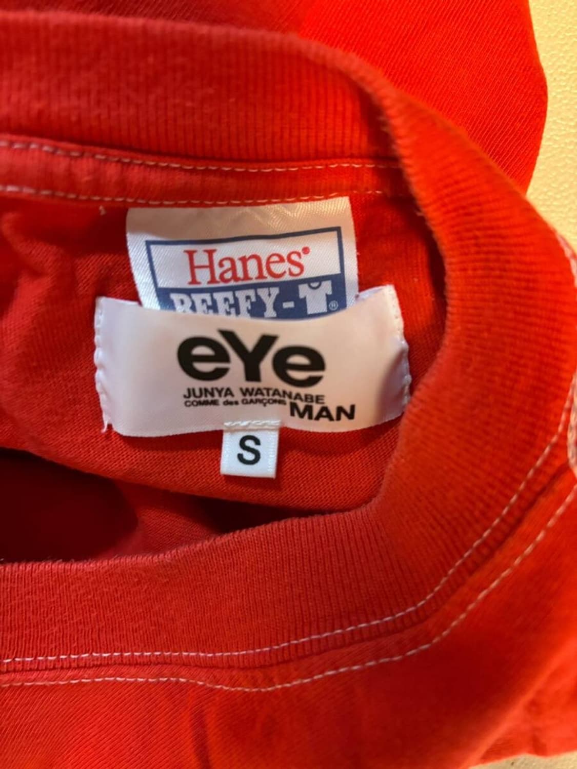 JUNYA WATANABE x Hanes eye 레드 반팔 상품이미지4