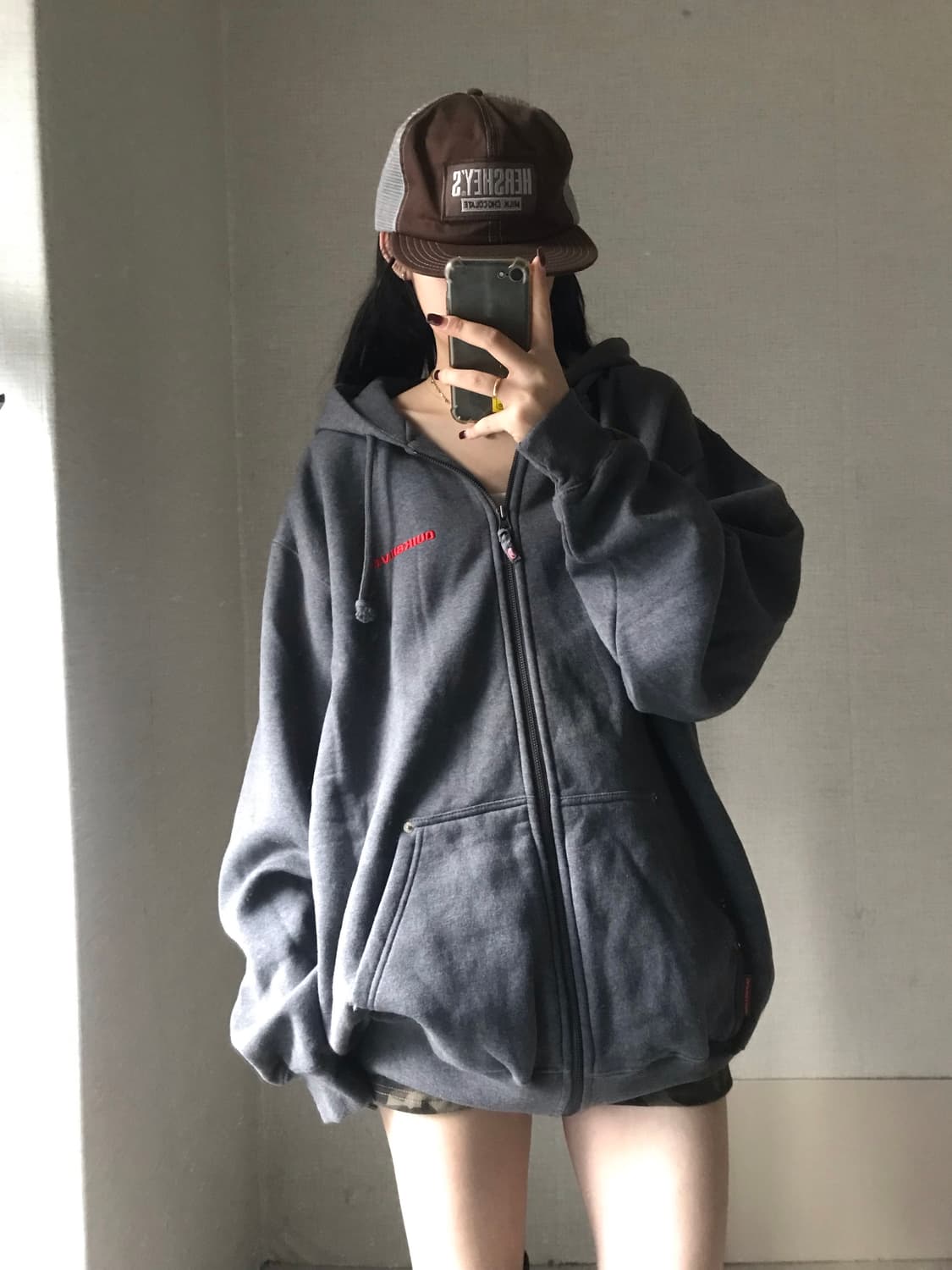 퀵실버 00s 오버핏 스웻 후드집업 상품이미지5