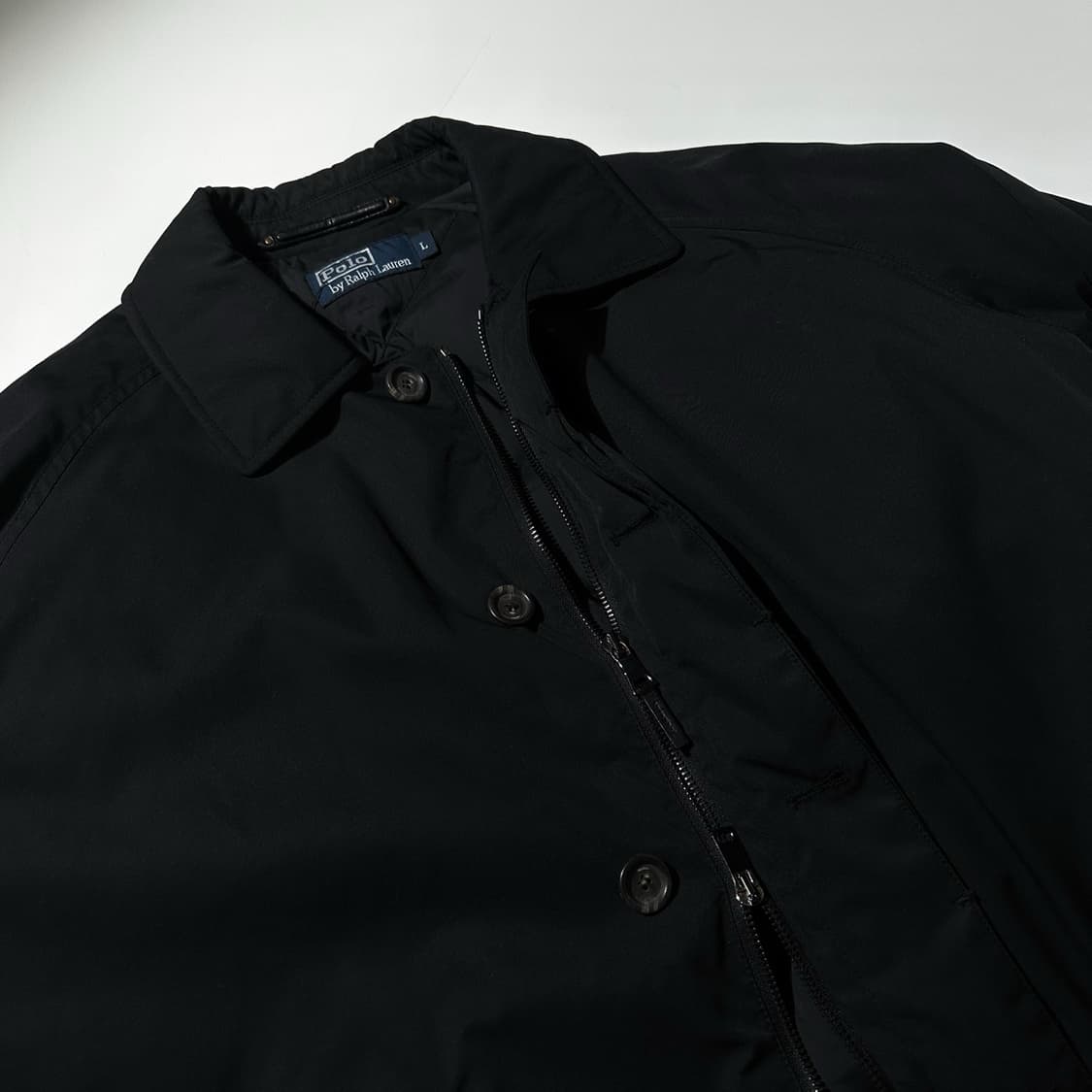 폴로 랄프로렌 구스다운 래글런 싱글 패딩 코트 블랙 상품이미지4