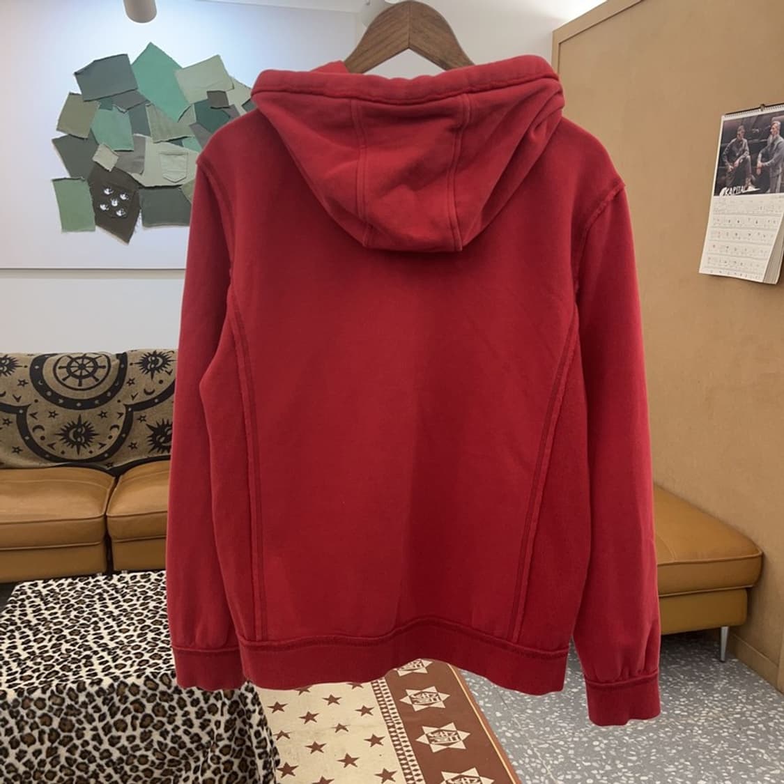 게스 Y2K 00's 코랄레드 빅스펠로고 후드집업 L C08855 상품이미지4