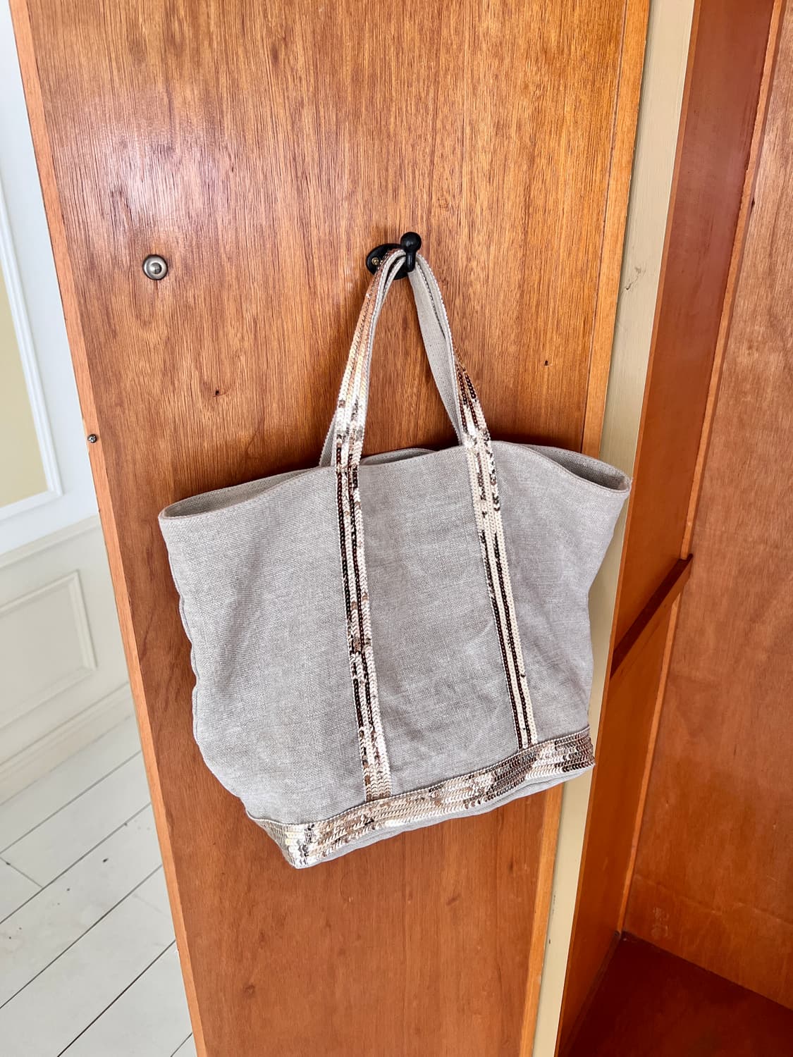 바네사브루노 베이지 리넨 M 카바스백 상품이미지2