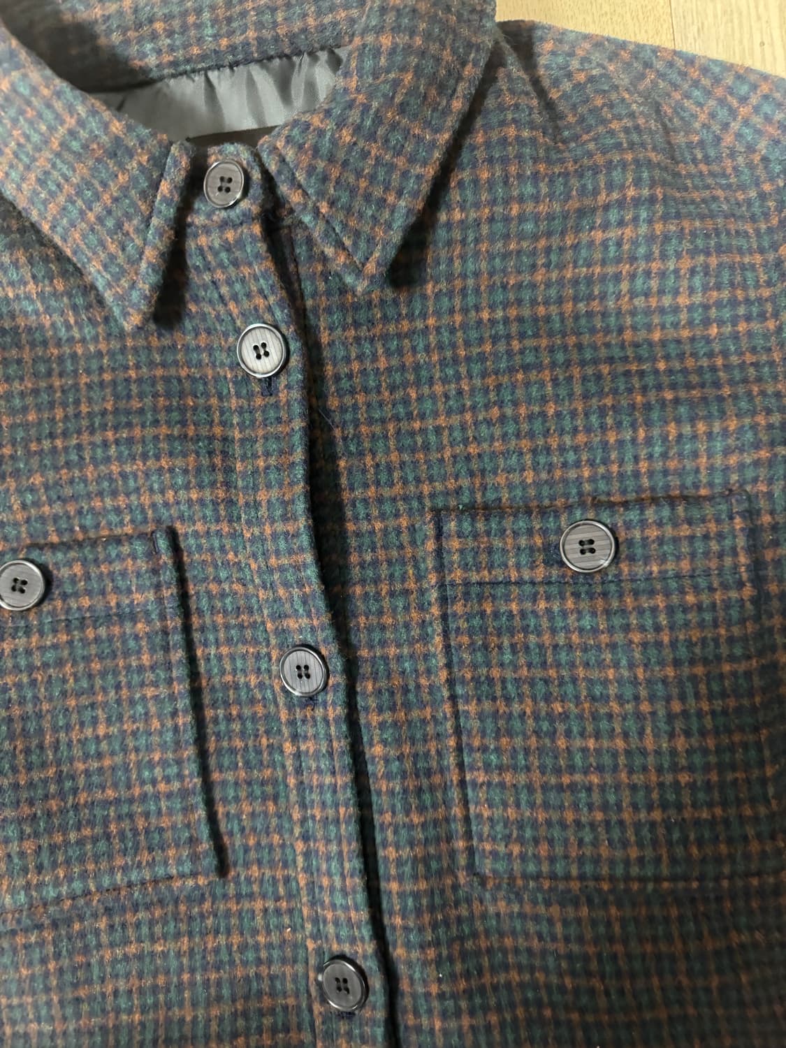 (M)라삐아프 울 체크 코트 상품이미지2