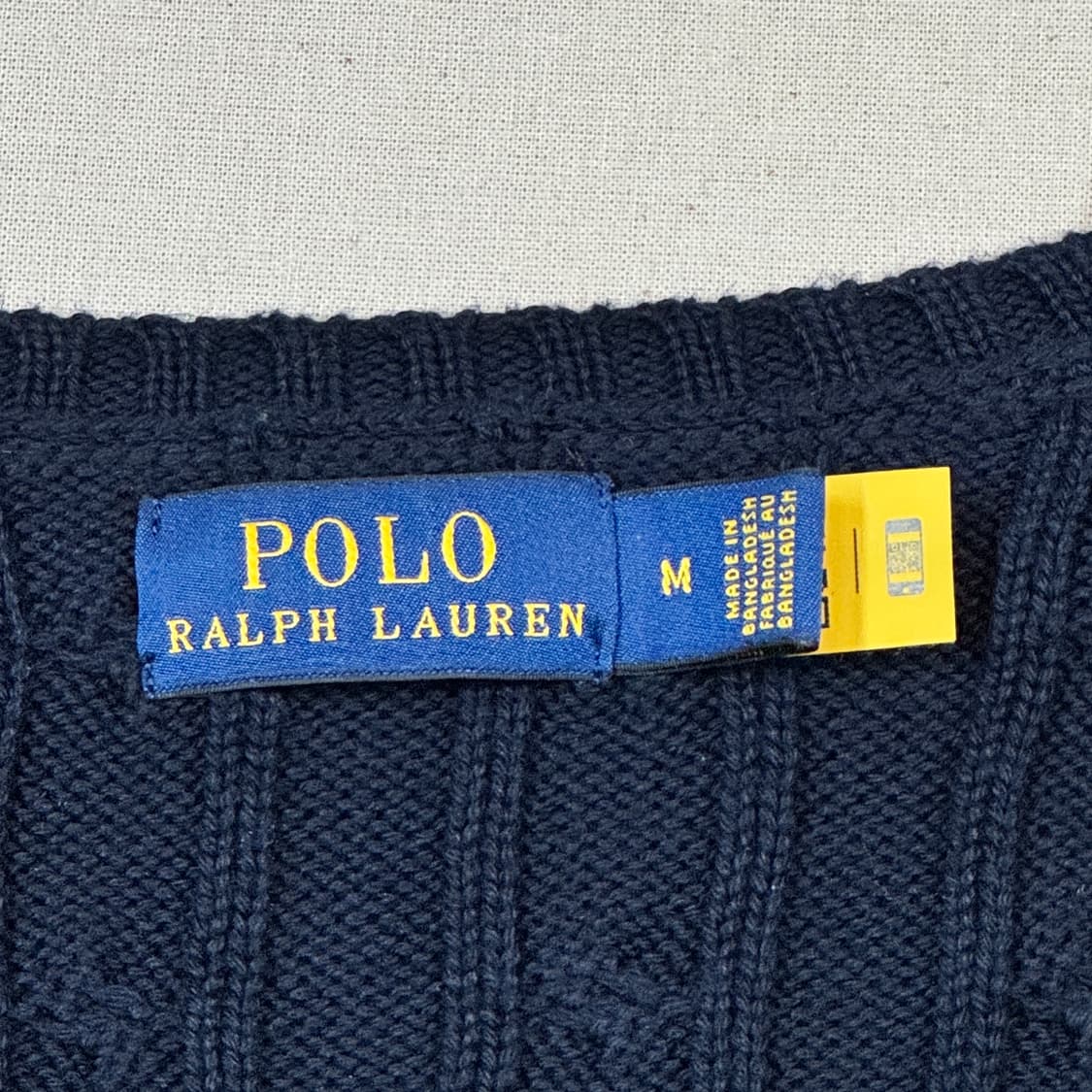 M) 폴로 랄프로렌 케이블 꽈배기 브이넥 니트 신형 큐알탭 상품이미지6