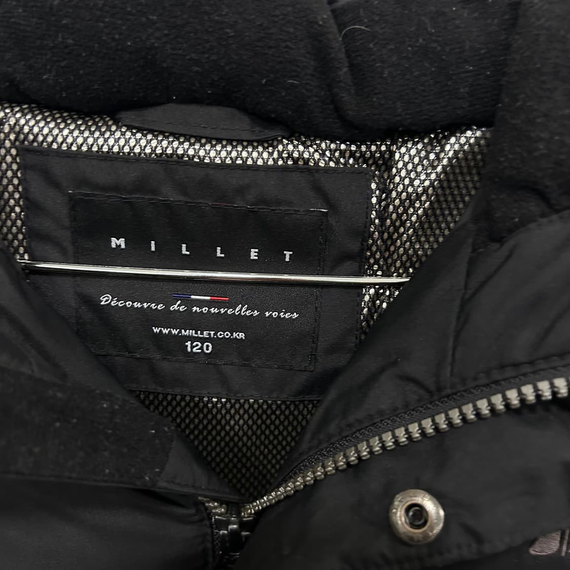 밀레 키즈 슬리브와펜 덕다운 후드 롱패딩 상품이미지3