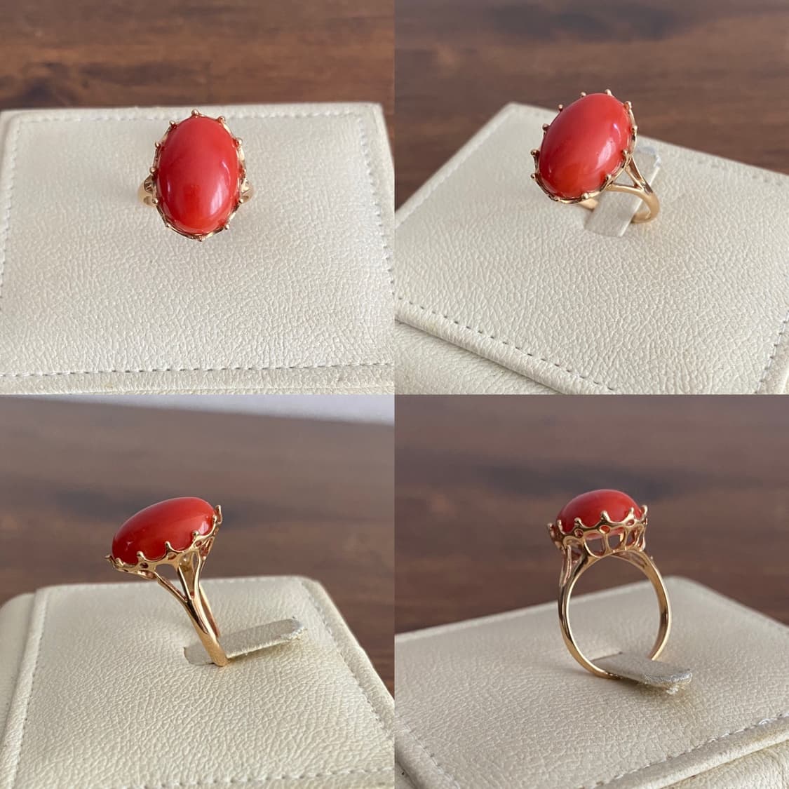 천연 산호 반지(14K) 상품이미지8