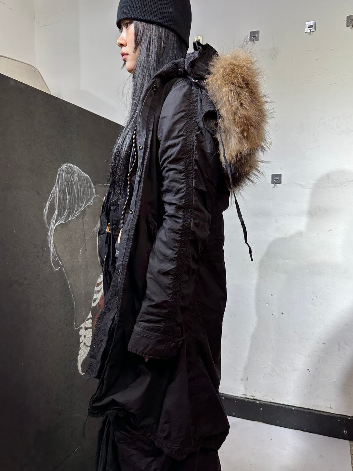 G.O.A 고아 가먼츠 피쉬테일 파카 개파카 빅후드 퍼 야상 자켓 L 상품이미지6