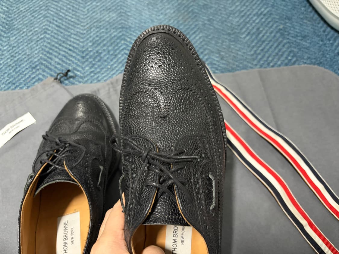 톰브라운 블랙 브로그 윙팁 슈즈 US7 상품이미지4