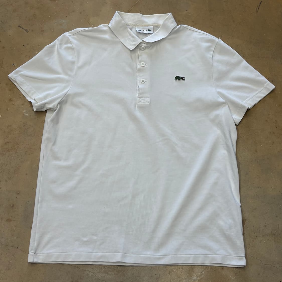 L 라코스테 화이트 카라 반팔 티셔츠 상품이미지2