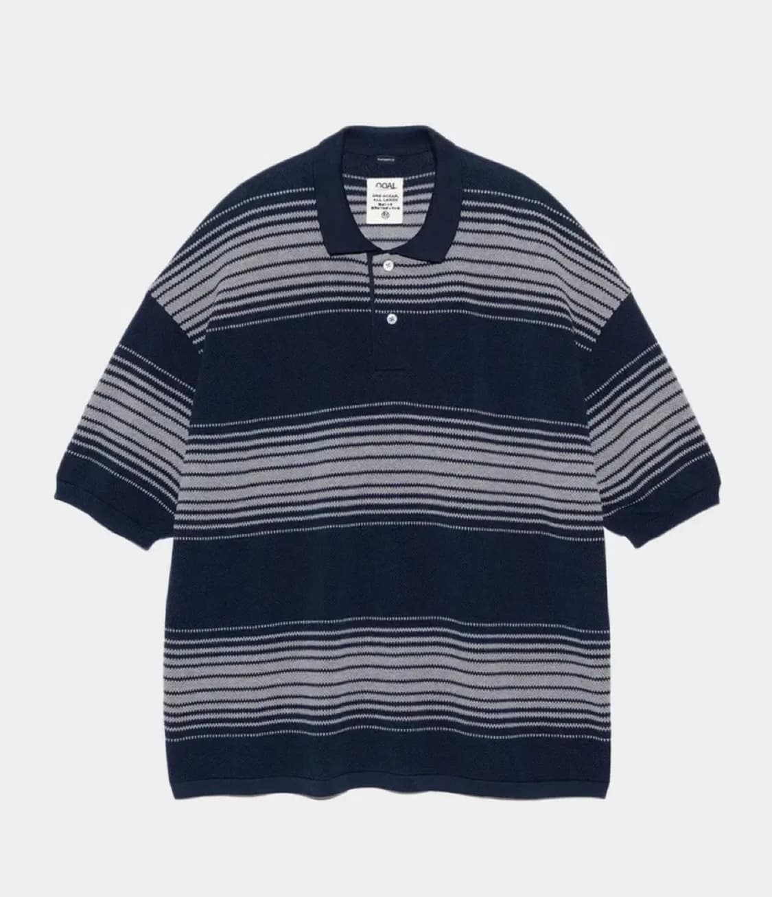 나나미카 스트라이프 폴로 니트 셔츠 네이비 m사이즈 상품이미지1
