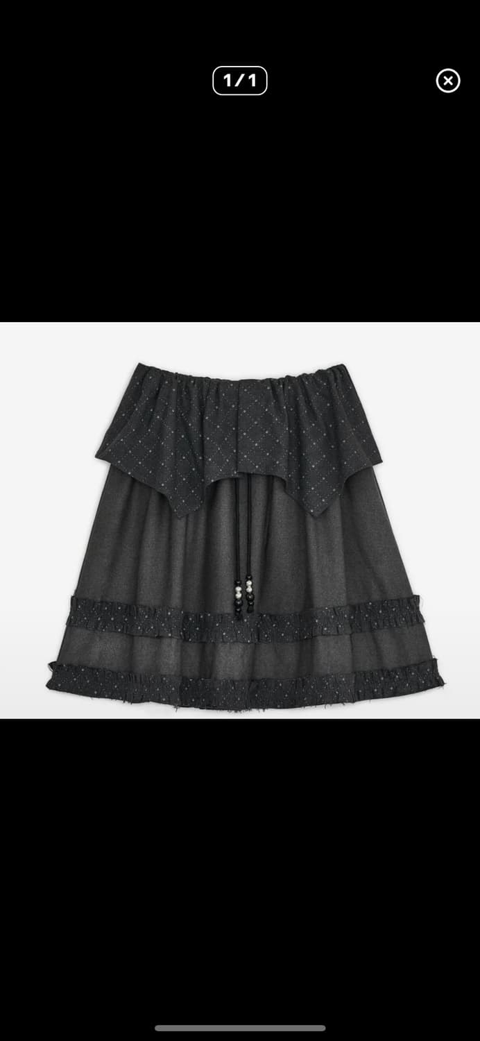 허그유어스킨 아가일케이프 미디스커트 상품이미지1