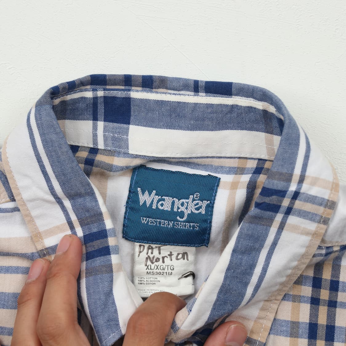 랭글러 웨스턴 플란넬 코튼 반팔셔츠 A878 상품이미지4
