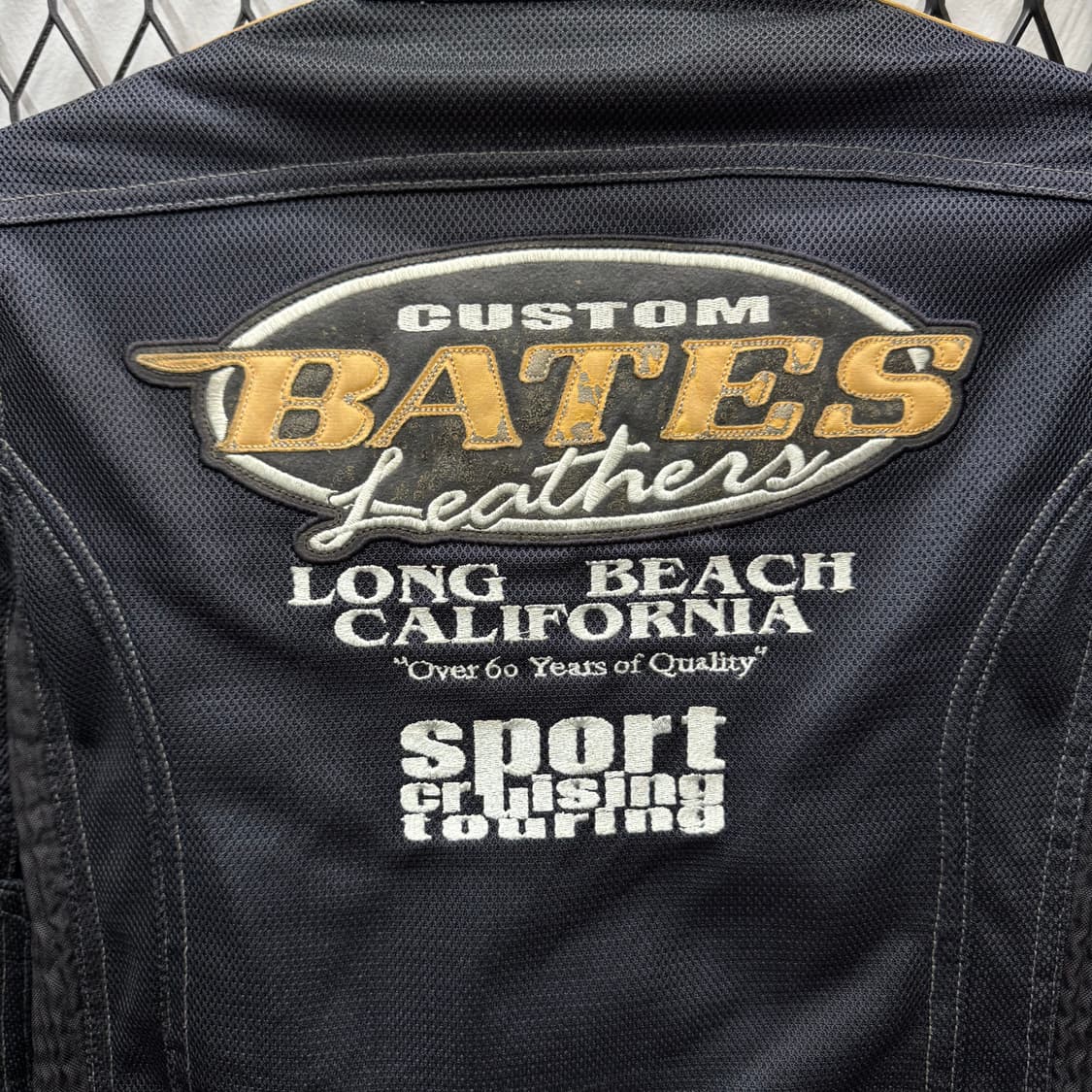 00s 베이츠 레더 메쉬 안감 레이싱 자켓 패치워크 포인트 블랙 상품이미지7