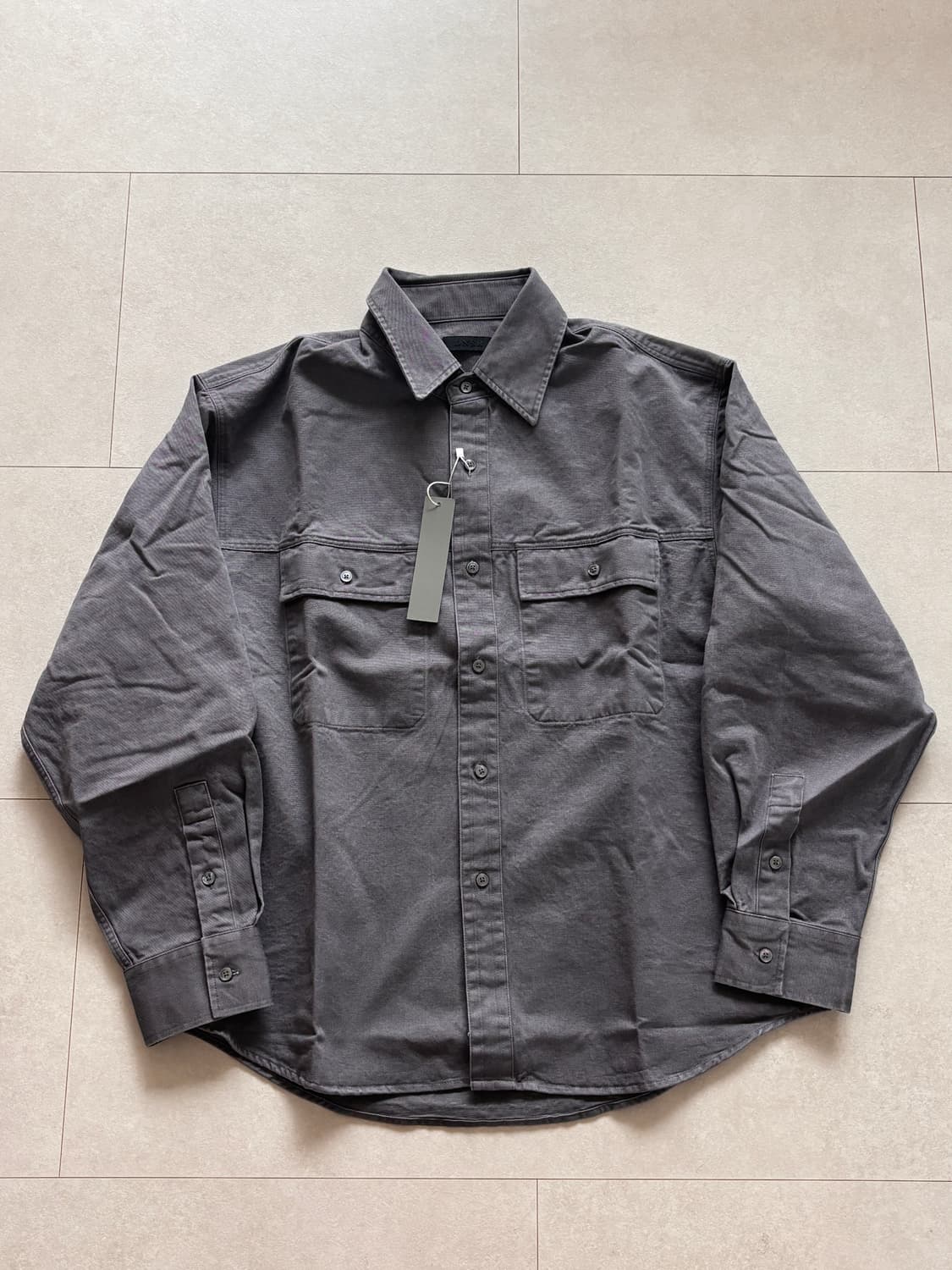 DNSR 바이오 워시드 빈티지 셔츠 차콜 그레이 M 상품이미지1