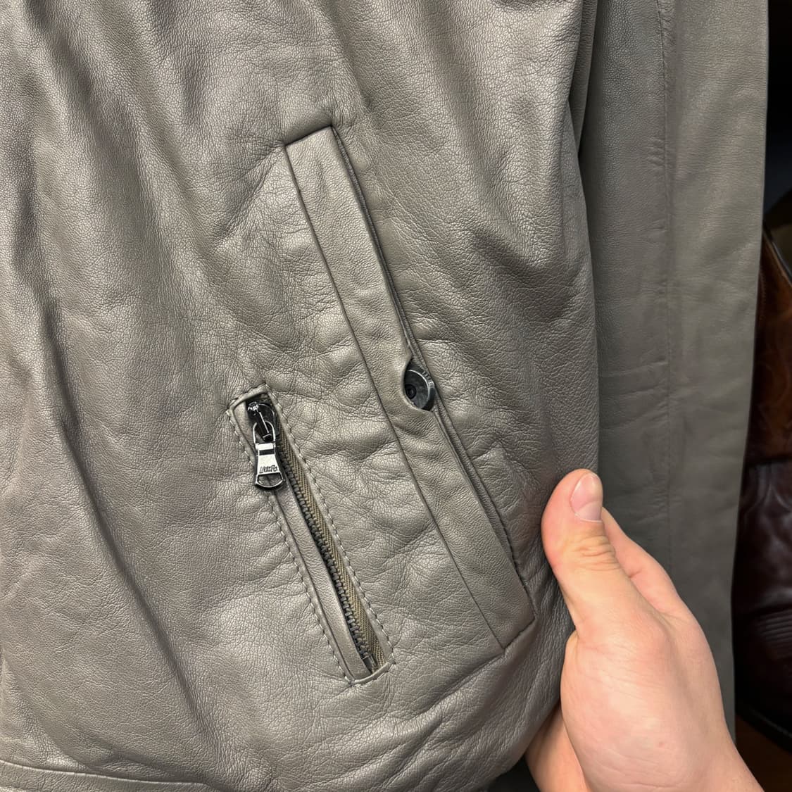 00s 디젤 블랙라벨 쉽스킨 레더 싱글 라이더 자켓 N454 상품이미지5