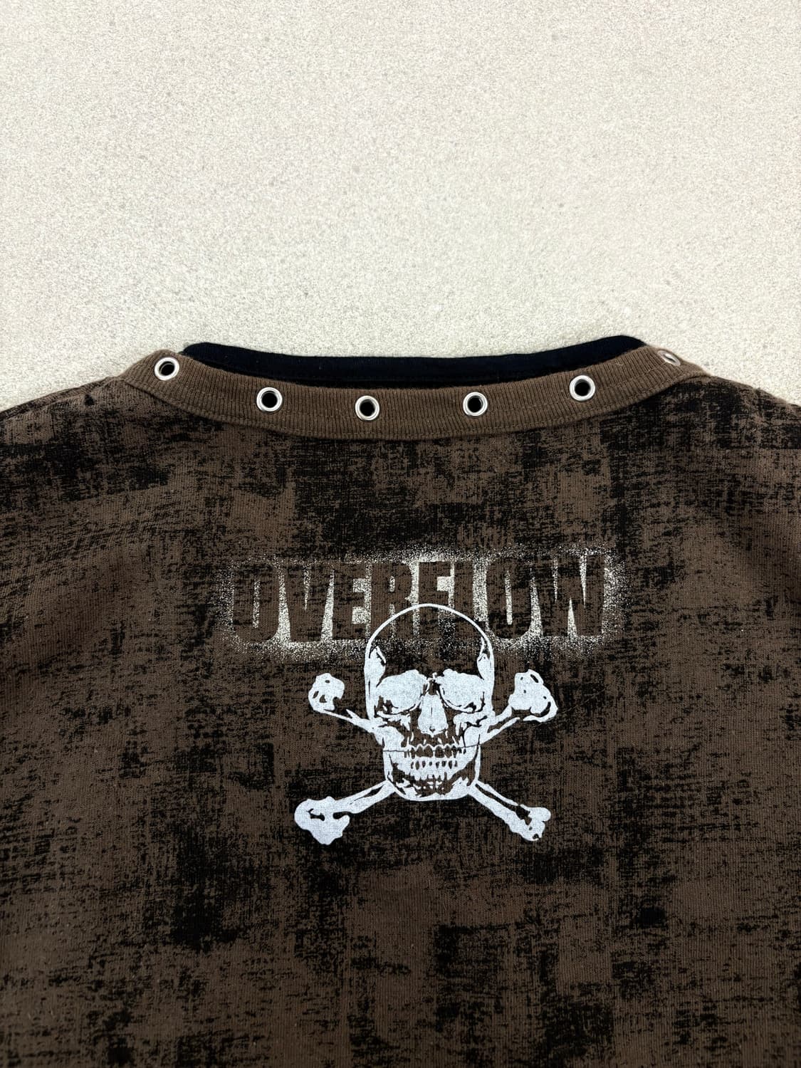 카키 브라운 스컬 프린팅 반팔 상품이미지5