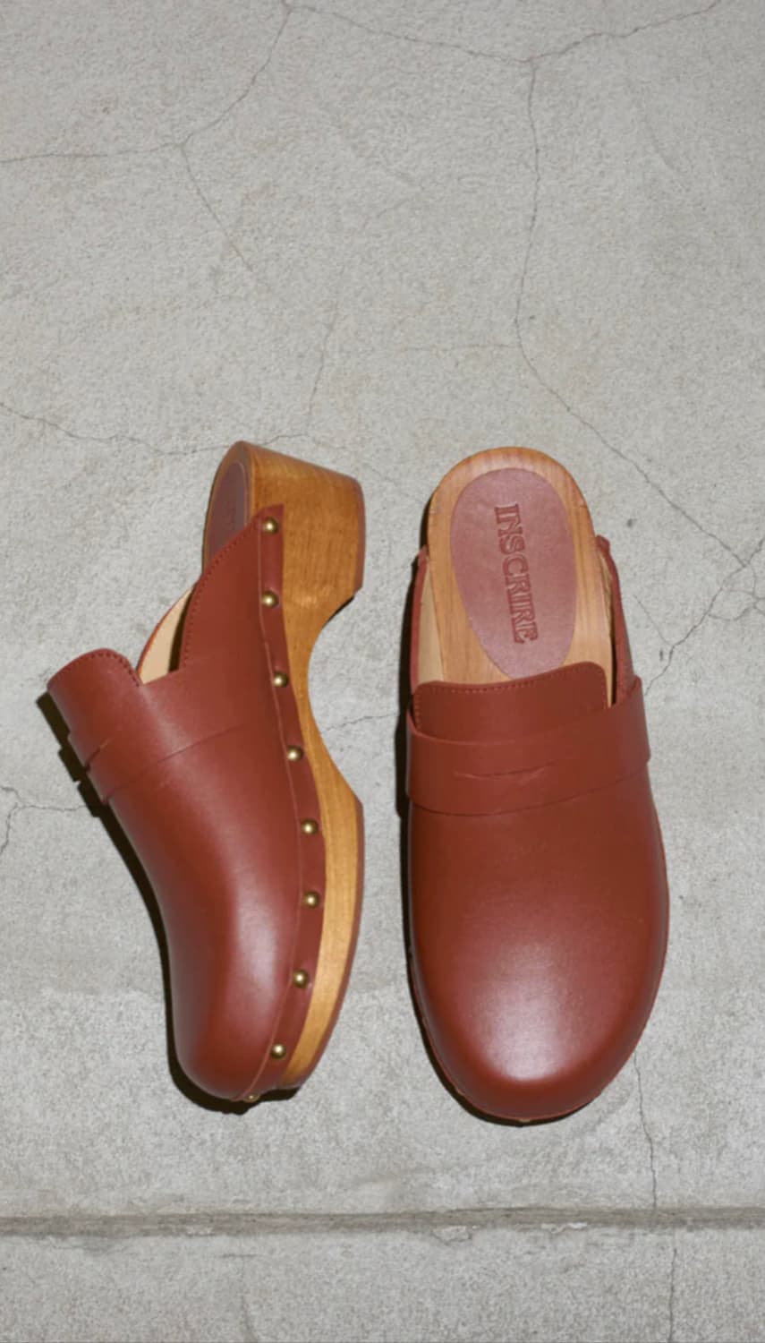 Inscrire 인스크리어 우드 클로그 브라운 230 상품이미지1