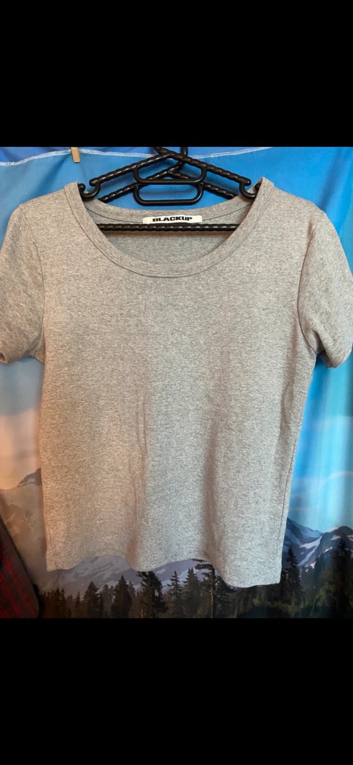 블랙업 스탠다드 유넥 반팔티 그레이s 상품이미지4