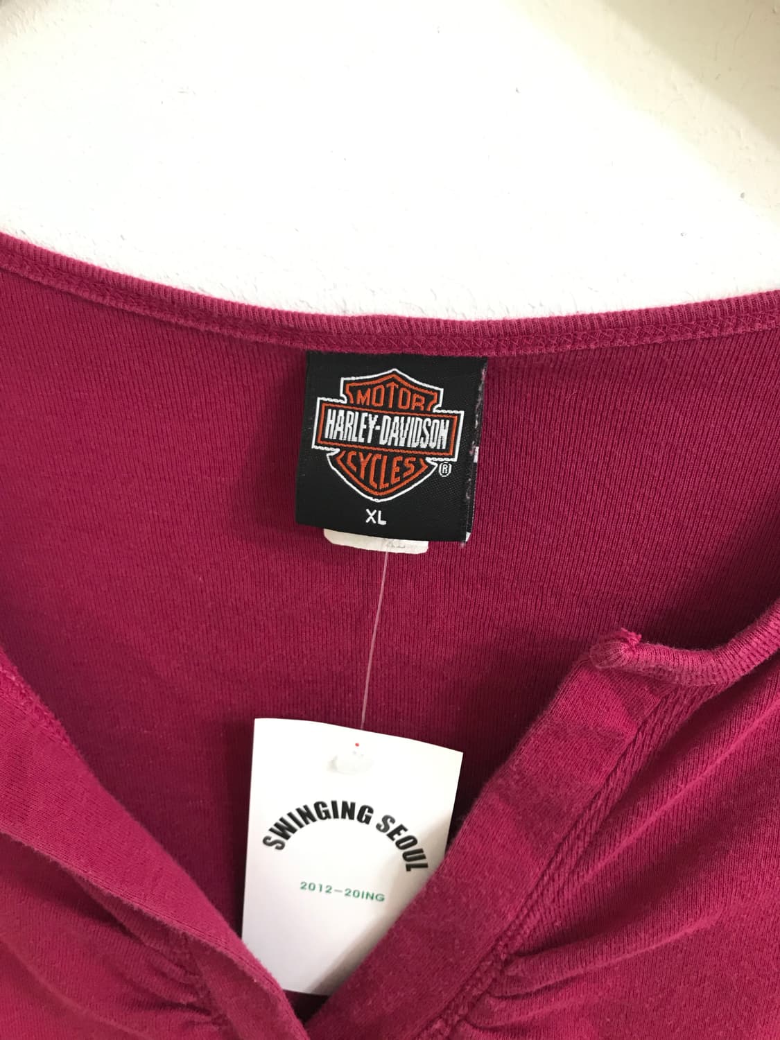 (상의 세트) 할리데이비슨 셔링 브이넥 롱슬리브 + 레이스 나시 상품이미지8