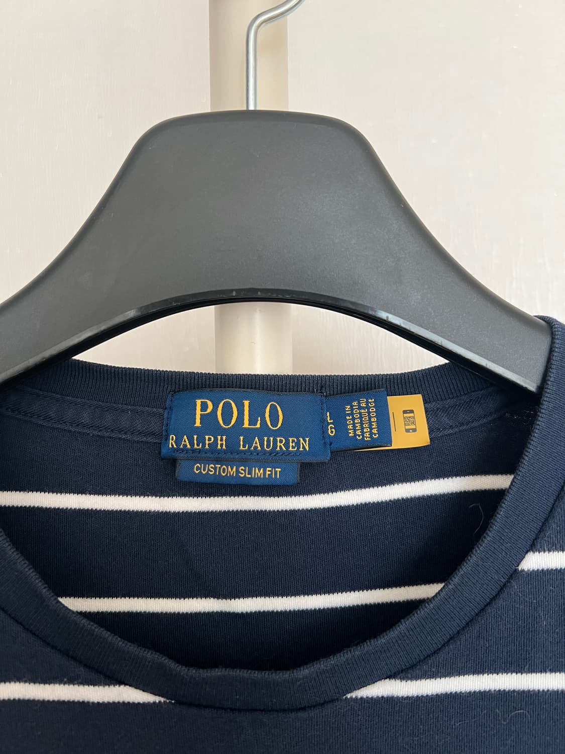 폴로 랄프로렌 커스텀 슬림핏 스트라이프 티셔츠 네이비 상품이미지3