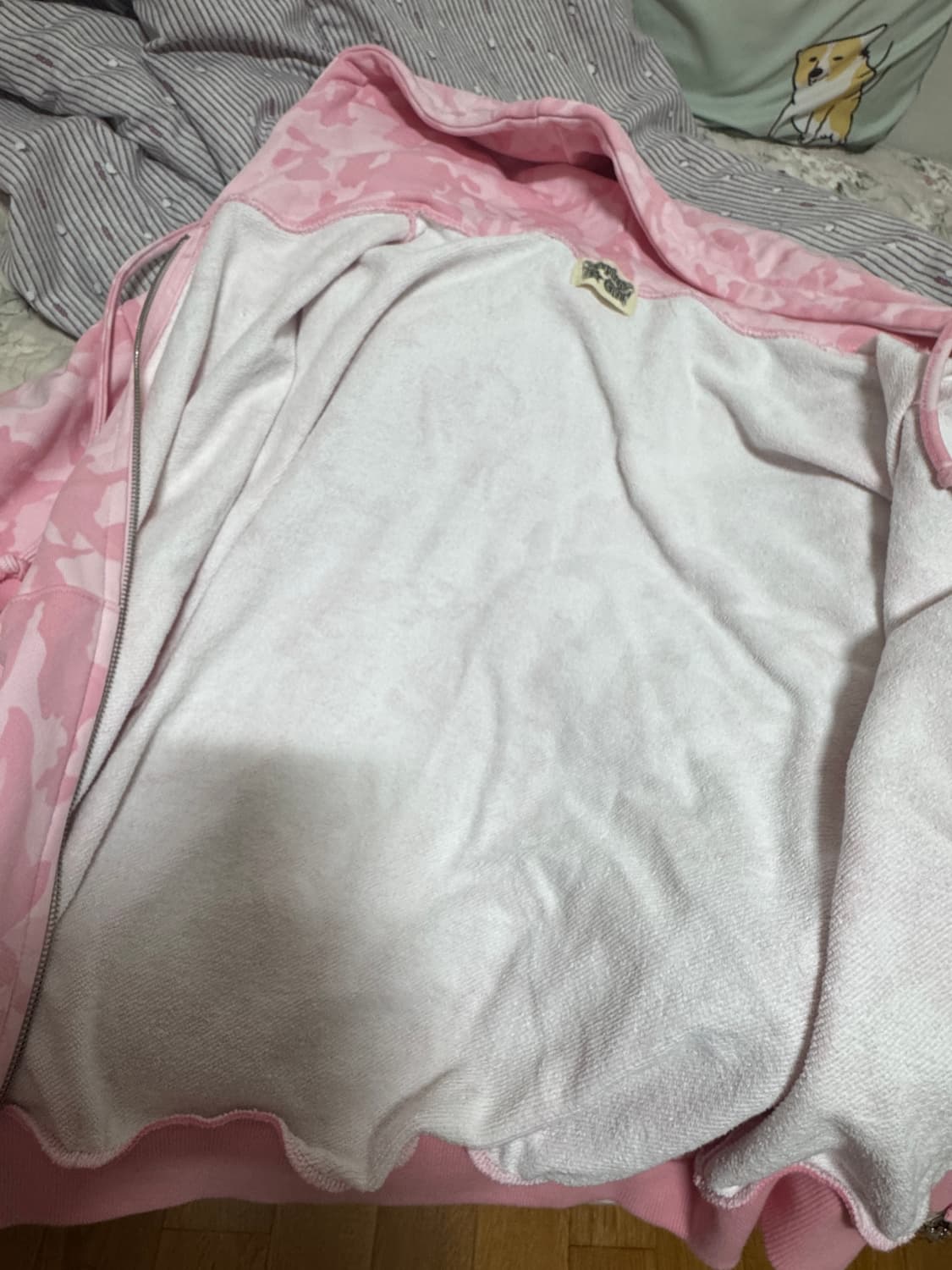 익스파이어드걸 라인스톤 후드집업 핑크카모 상품이미지3