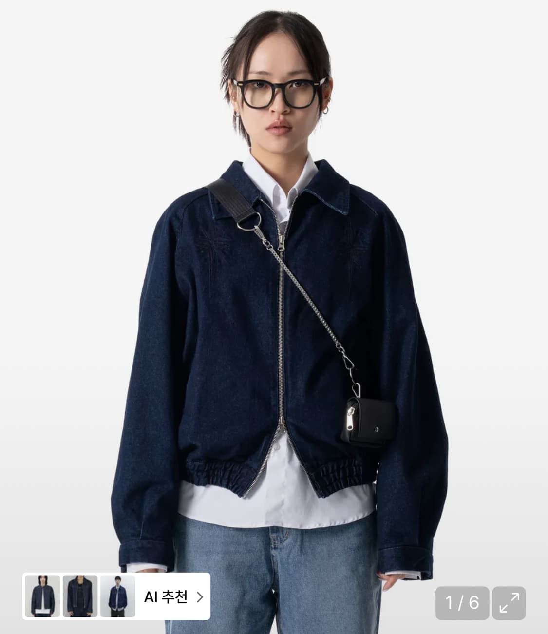 이우가마카라스 Needlework Denim Raglan Jacket 상품이미지1