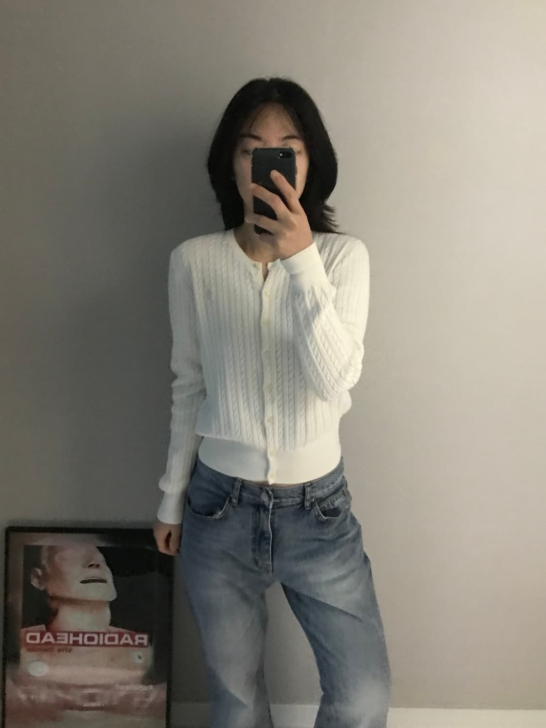 폴로 랄프로렌 포니로고 화이트 케이블 니트 가디건 상품이미지4