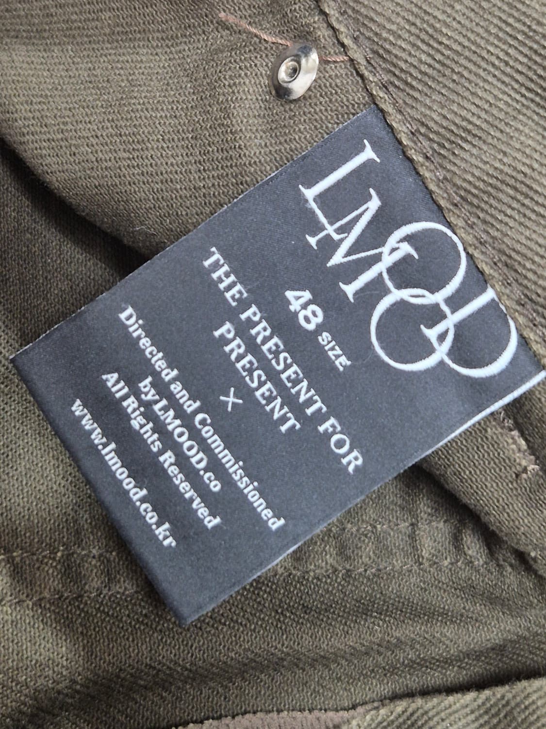 (48)엘무드 카고 와이드 하프 데님 팬츠 빈티지 카키 상품이미지5