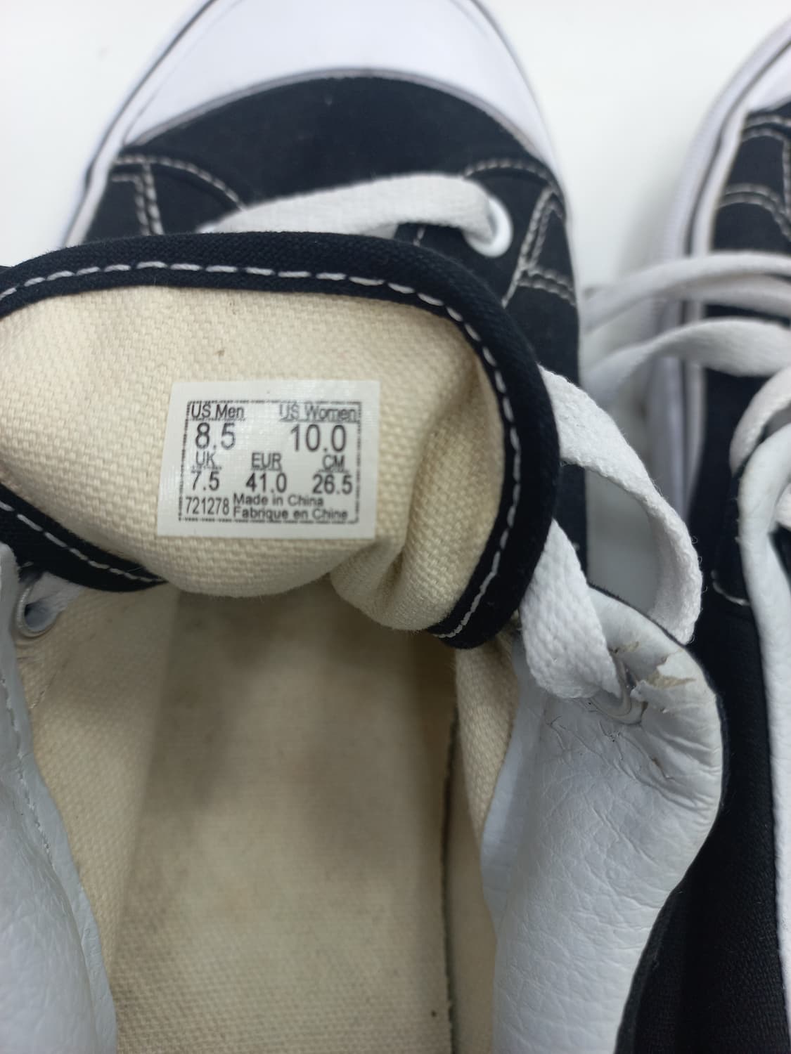 반스 스니커즈 블랙 265mm 상품이미지1