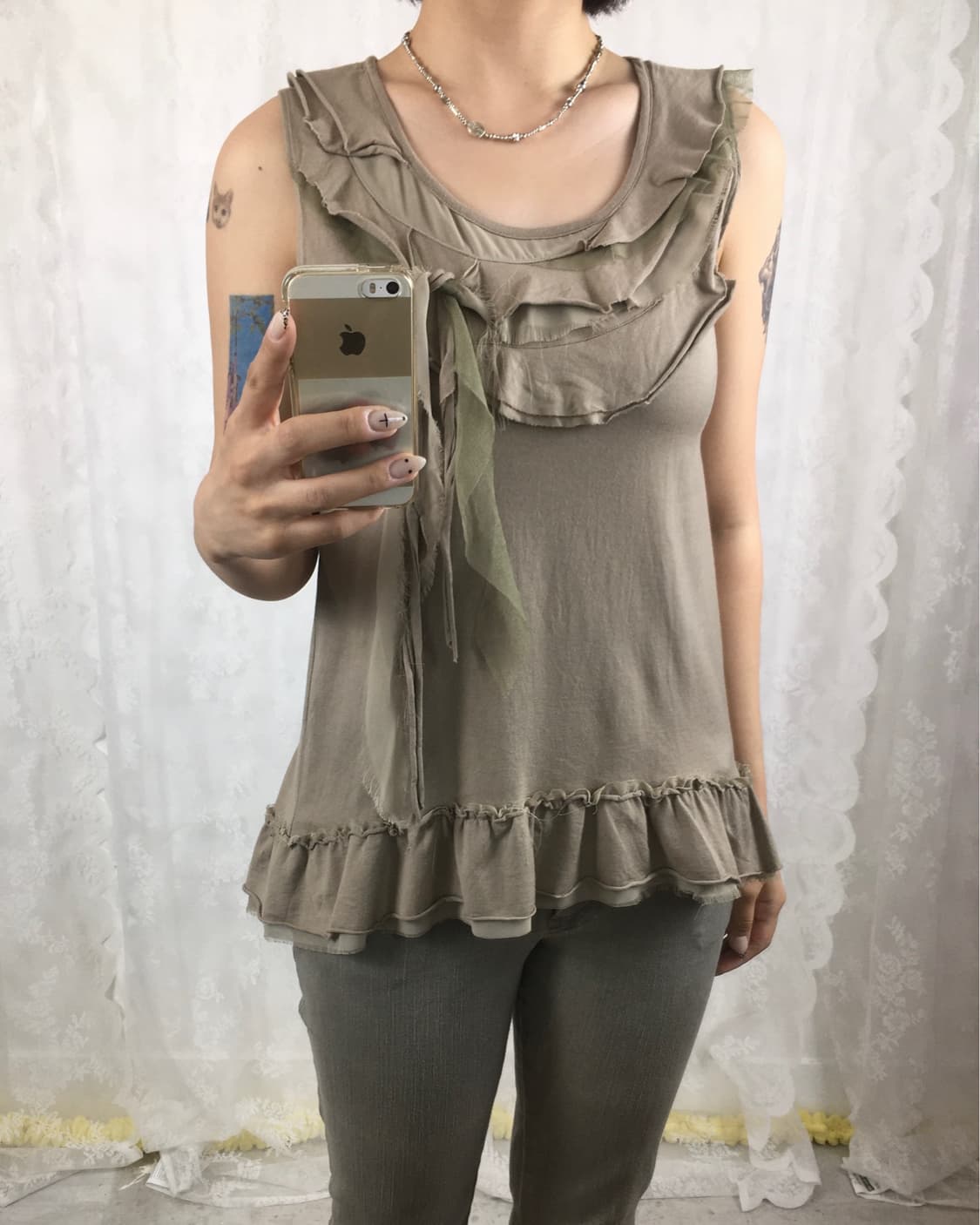 JPN grunge frill sleeveless top 상품이미지2