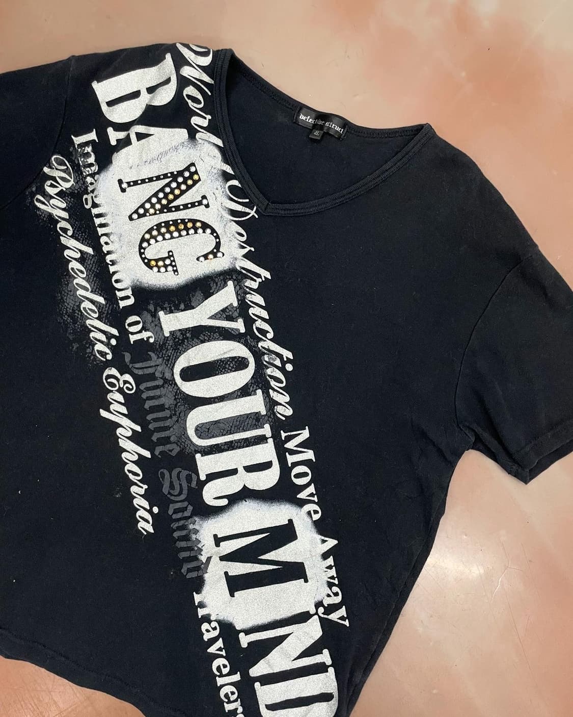  y2k lettering cubic Half T-shirt 상품이미지3