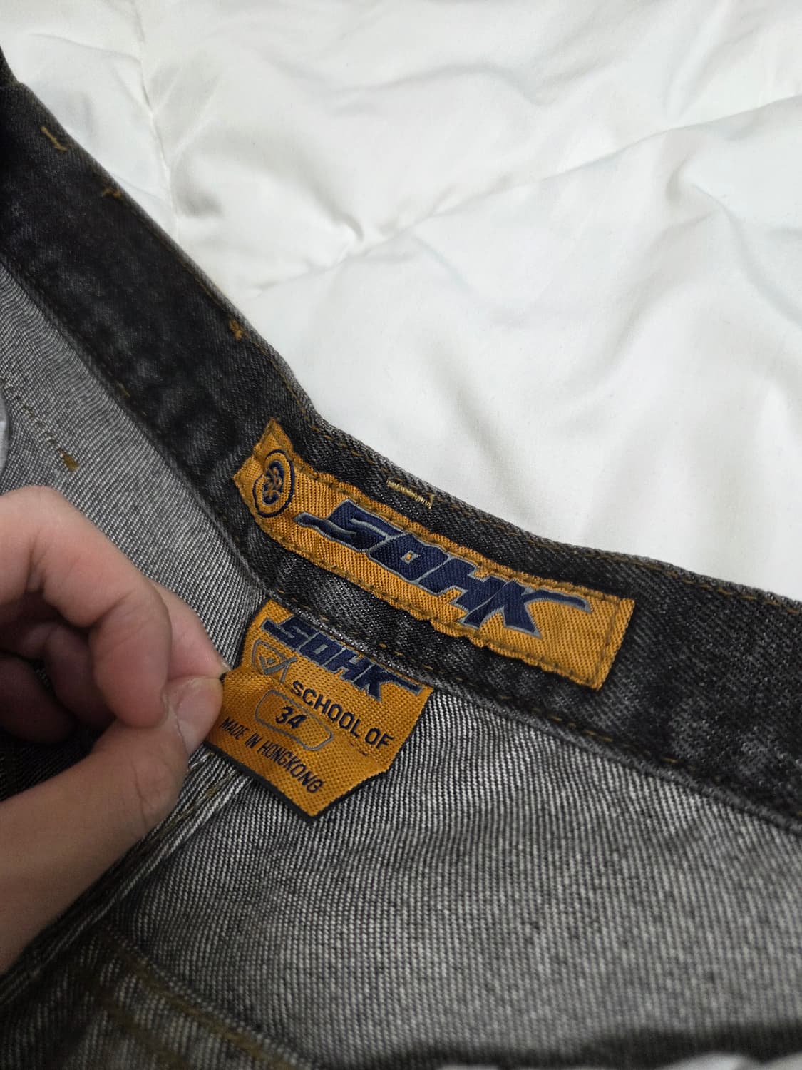 스쿨오브하드낙  흑청 데님팬츠 (34사이즈) 상품이미지4