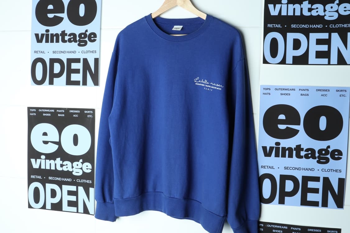 (L-2XL) 브랜드빈티지 맨투맨 티셔츠 피그먼트 블루 스트릿-7AF2 상품이미지2