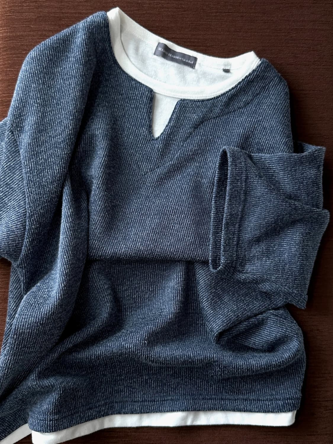 Fake layered neck H/S top 상품이미지6