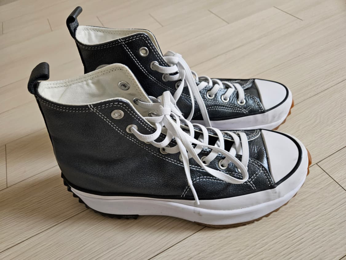 [270] 컨버스 런스타 하이크 하이 메탈릭 클래식(가죽) 블랙 상품이미지3