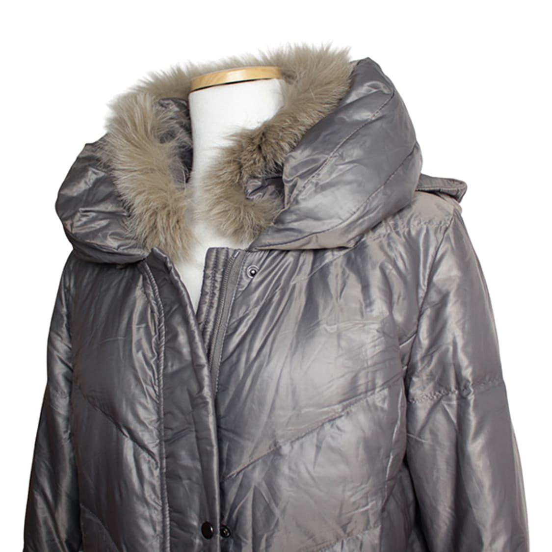 샤무아 그레이 폭스 퍼 트림 다운 패딩 코트 55 상품이미지3