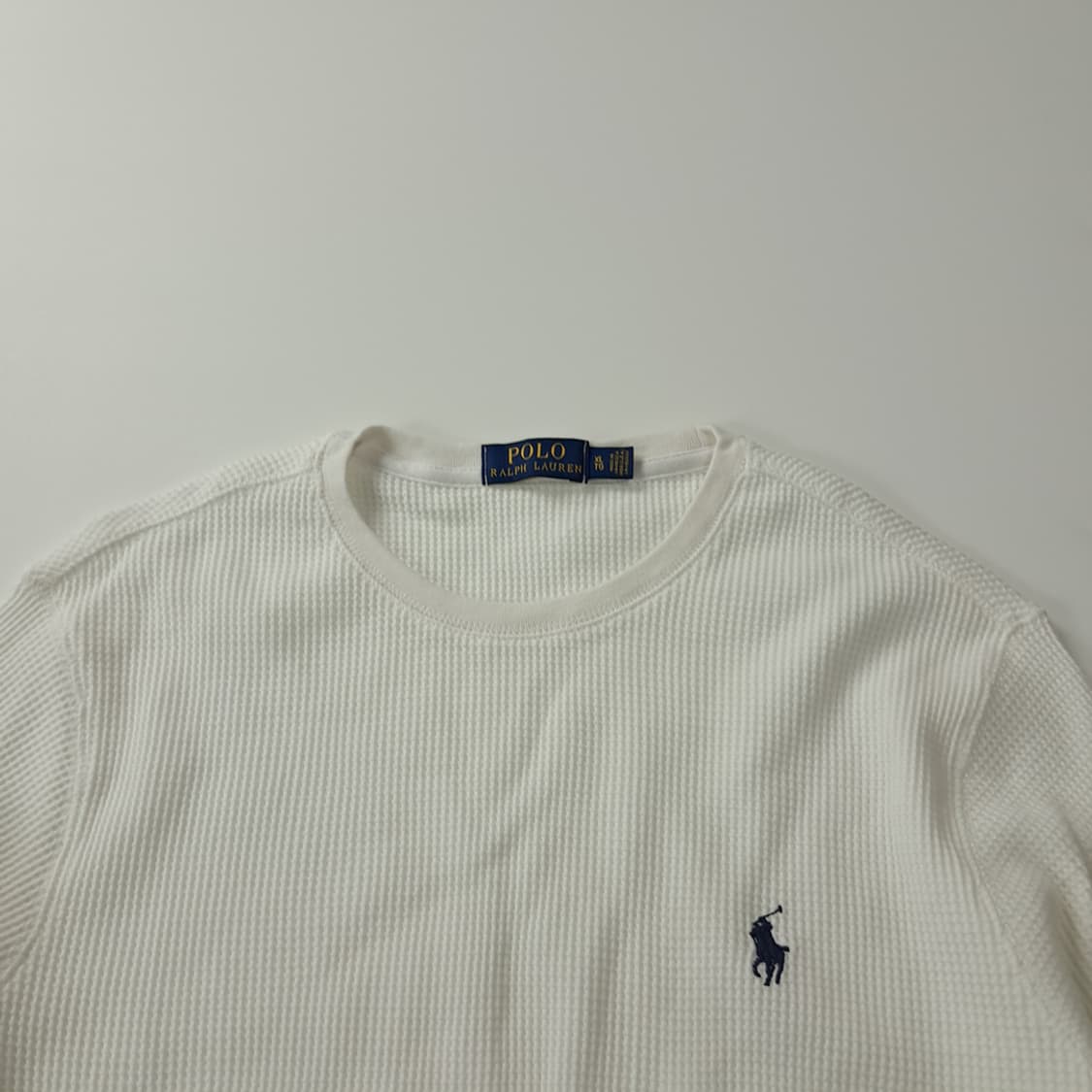 CK441 XL 폴로 와플니트 네이비포니 화이트 티셔츠 상품이미지2