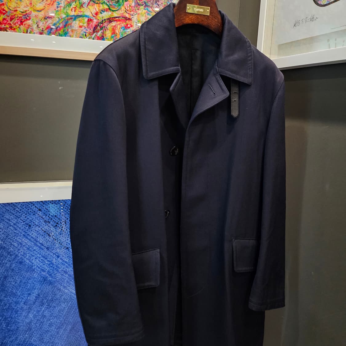 톰포드 체스터필드 레더 트리밍 코트 상품이미지2